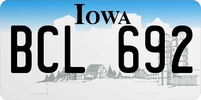 IA license plate BCL692