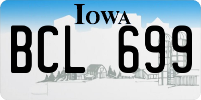 IA license plate BCL699