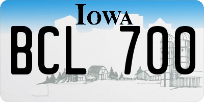 IA license plate BCL700