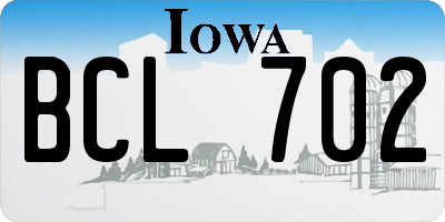 IA license plate BCL702