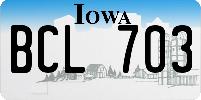 IA license plate BCL703