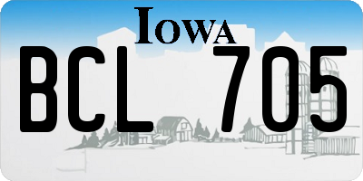 IA license plate BCL705