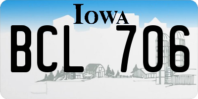 IA license plate BCL706