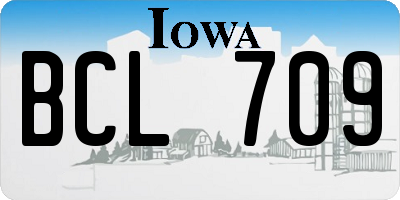 IA license plate BCL709