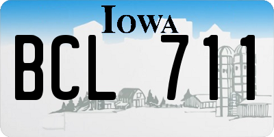 IA license plate BCL711