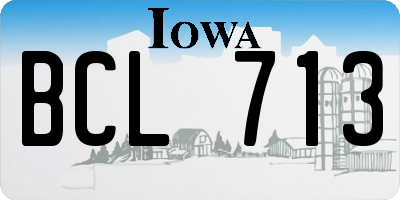 IA license plate BCL713