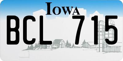 IA license plate BCL715