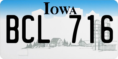 IA license plate BCL716