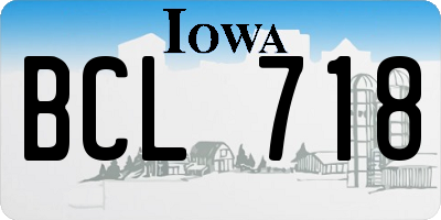 IA license plate BCL718
