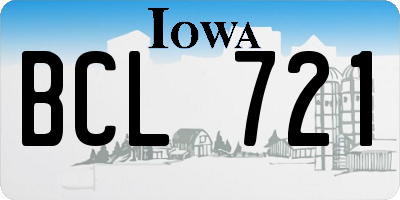 IA license plate BCL721