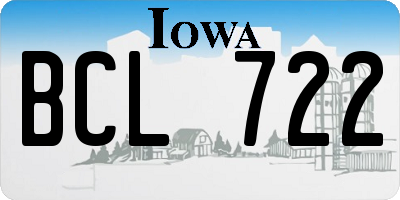 IA license plate BCL722