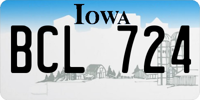 IA license plate BCL724