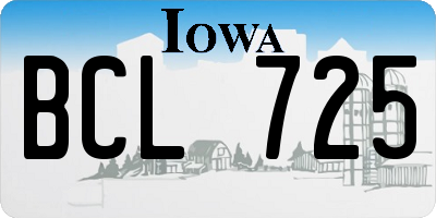 IA license plate BCL725