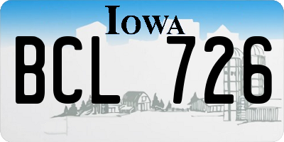 IA license plate BCL726