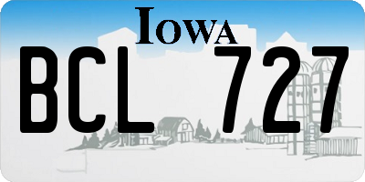 IA license plate BCL727