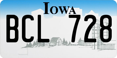 IA license plate BCL728
