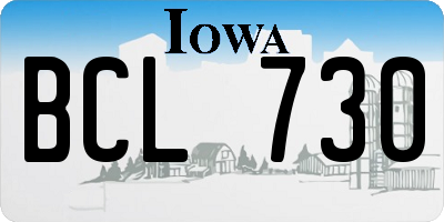 IA license plate BCL730