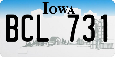IA license plate BCL731