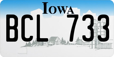 IA license plate BCL733