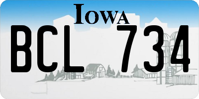 IA license plate BCL734