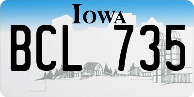 IA license plate BCL735