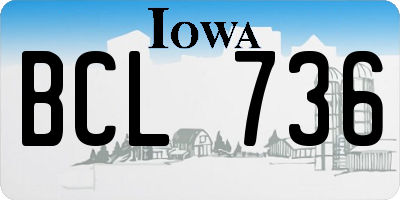 IA license plate BCL736