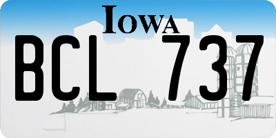 IA license plate BCL737