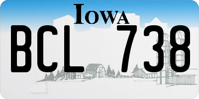 IA license plate BCL738