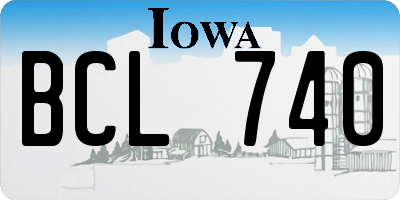 IA license plate BCL740