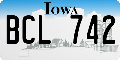IA license plate BCL742