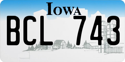 IA license plate BCL743
