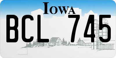 IA license plate BCL745