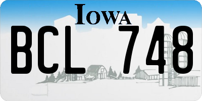 IA license plate BCL748
