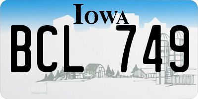 IA license plate BCL749