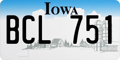 IA license plate BCL751
