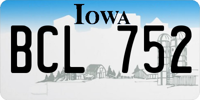 IA license plate BCL752