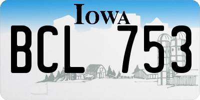 IA license plate BCL753