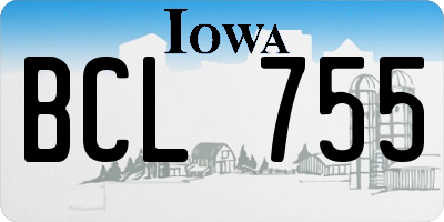 IA license plate BCL755