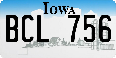 IA license plate BCL756