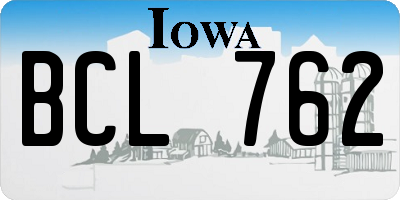 IA license plate BCL762