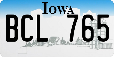 IA license plate BCL765
