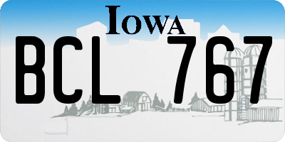 IA license plate BCL767