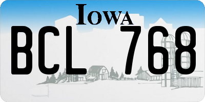 IA license plate BCL768