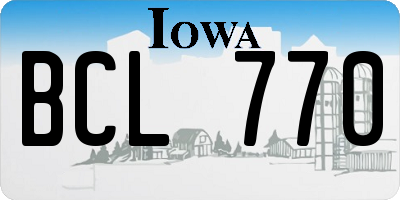 IA license plate BCL770