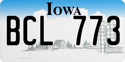 IA license plate BCL773