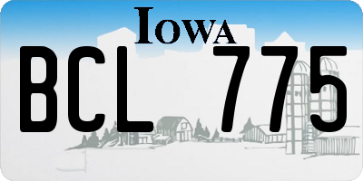 IA license plate BCL775