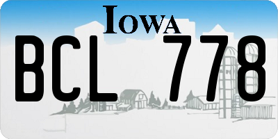 IA license plate BCL778