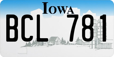 IA license plate BCL781
