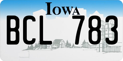 IA license plate BCL783