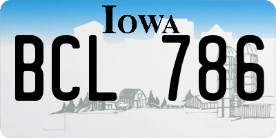 IA license plate BCL786